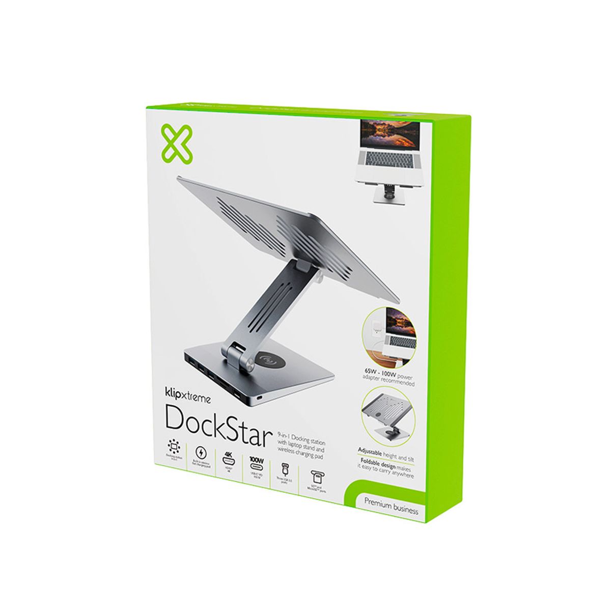 KLIP XTREME - Docking Station Klip Xtreme Para Notebook Con Puertos, Soporte Ergonómico Y Diseño Compact