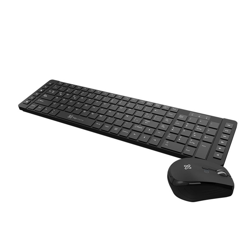 KLIP XTREME - Klip Xtreme Set Teclado Y Ratón Inalámbrico 2.4 Ghz En Color Negro - Compatible Con Españo
