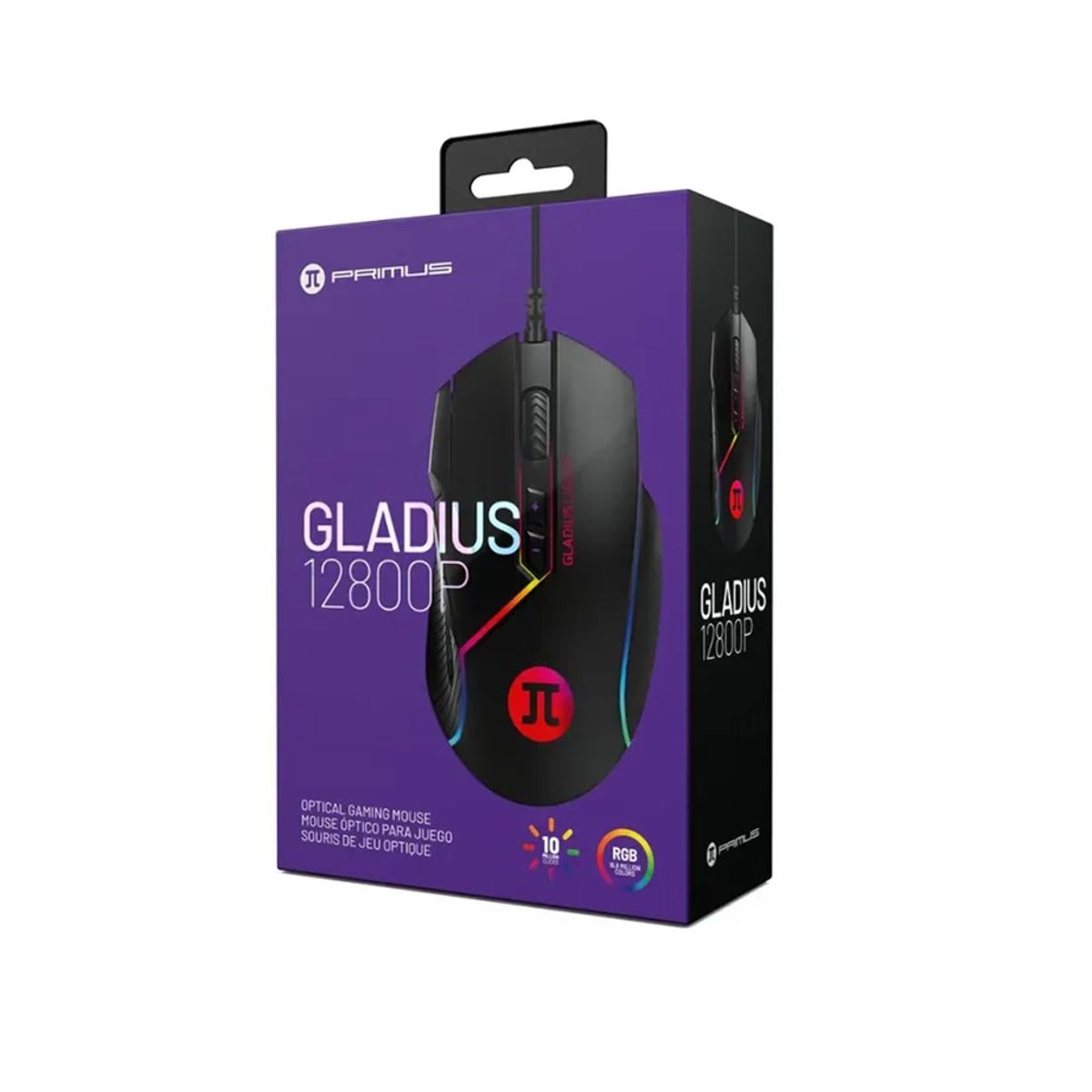 PRIMUS - Mouse Primus Gaming Gladius 12800 - Conexión Usb 2.0, Cableado Y Precisión Para Gamers