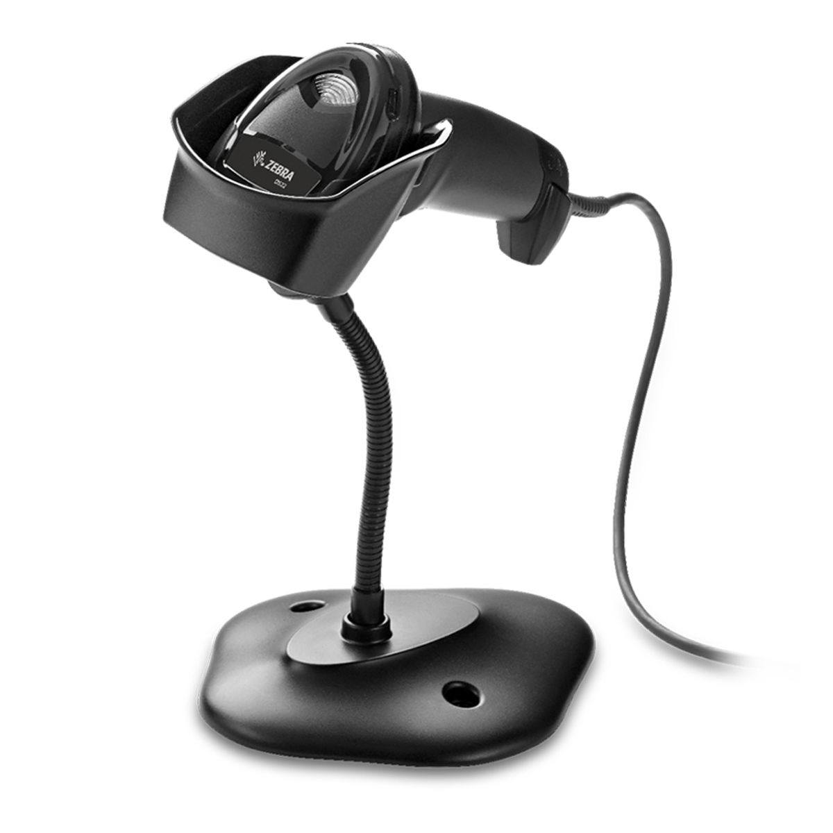 MOTOROLA - Lector De Códigos De Barras Zebra Ds2208 1D/2D Negro, Cableado, Con Usb Y Soporte Incluido