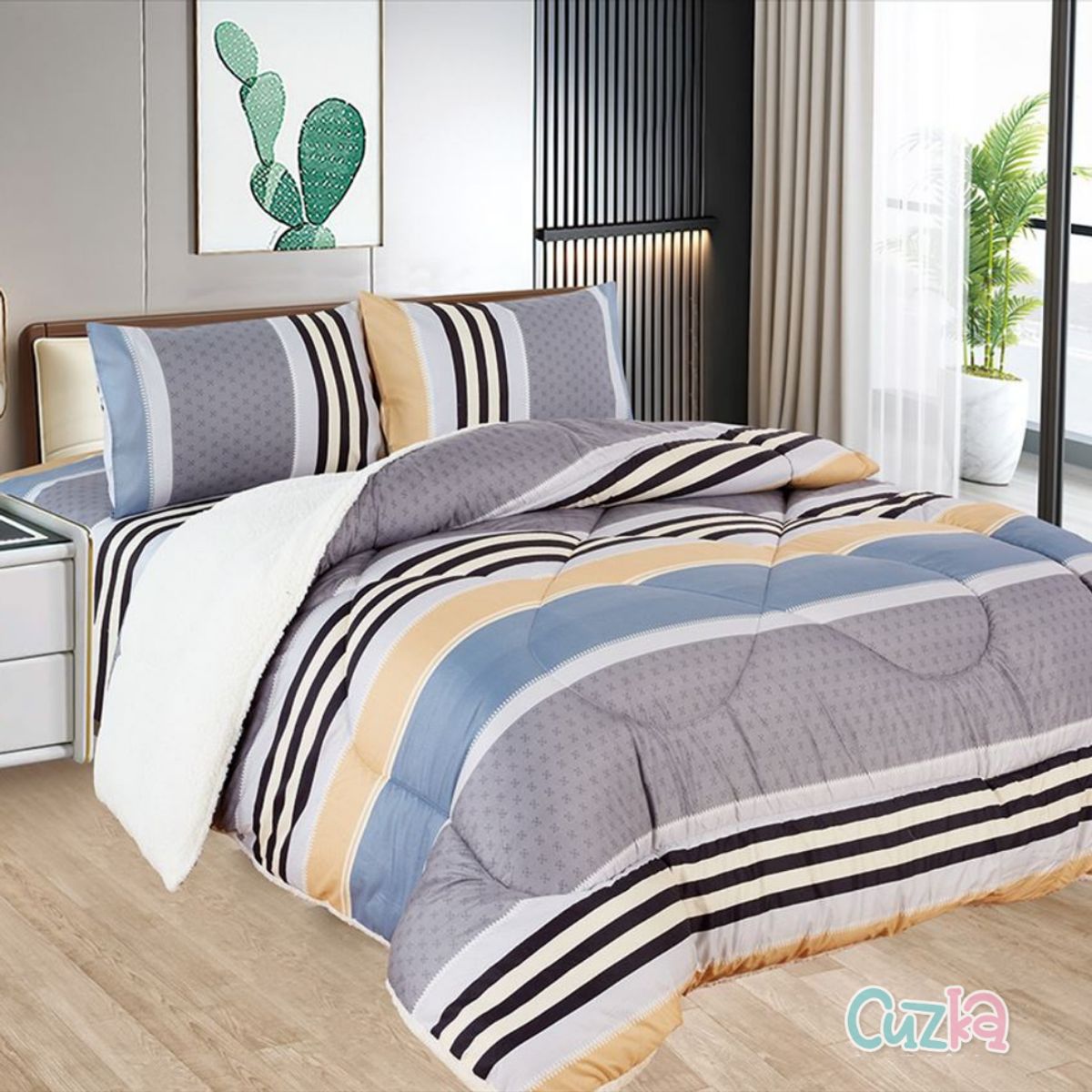 CASATEX - Edredón Tela Hipoalergénico con Carnero QUEEN + Set de Sábanas