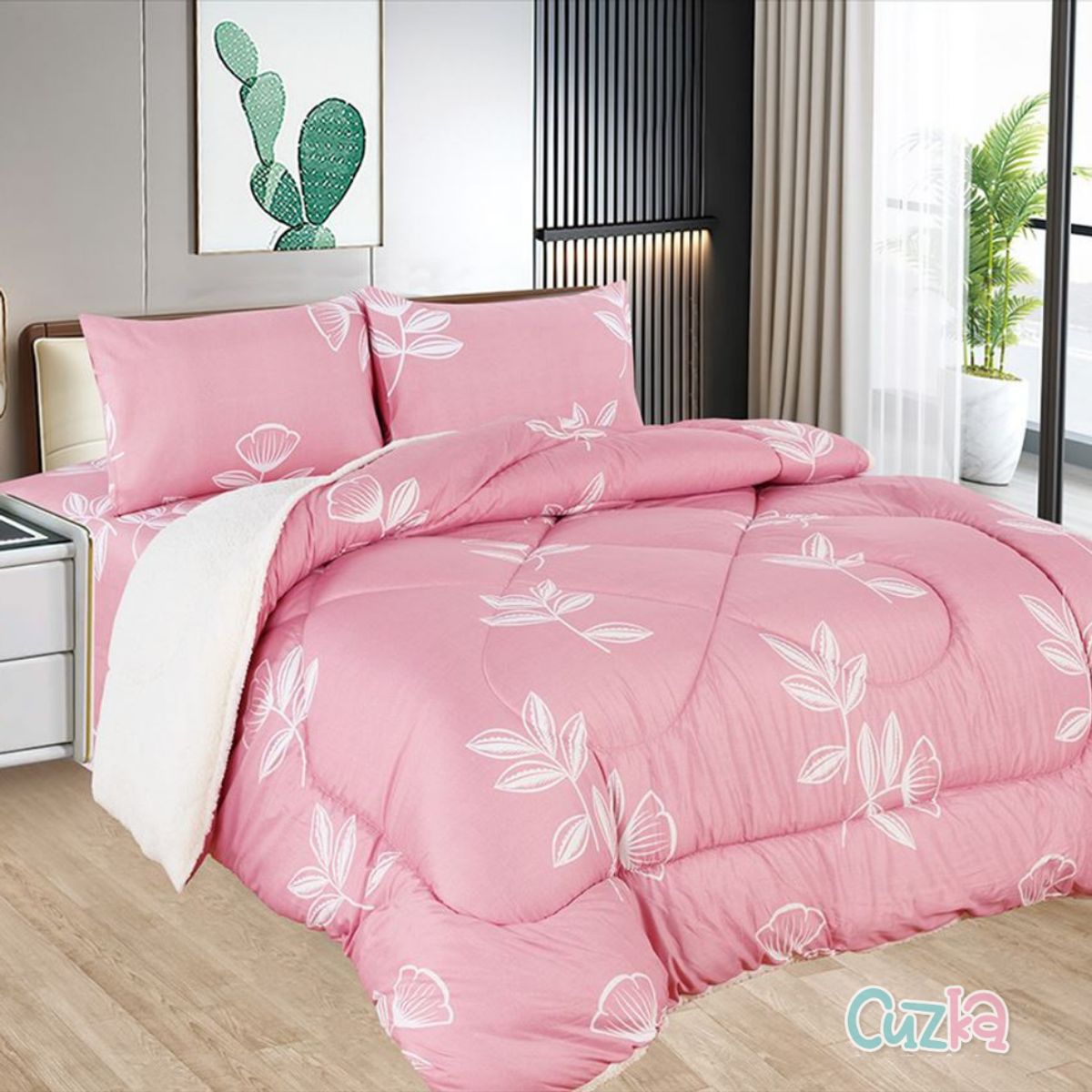 CASATEX - Edredón Tela Hipoalergénico con Carnero QUEEN + Set de Sábanas