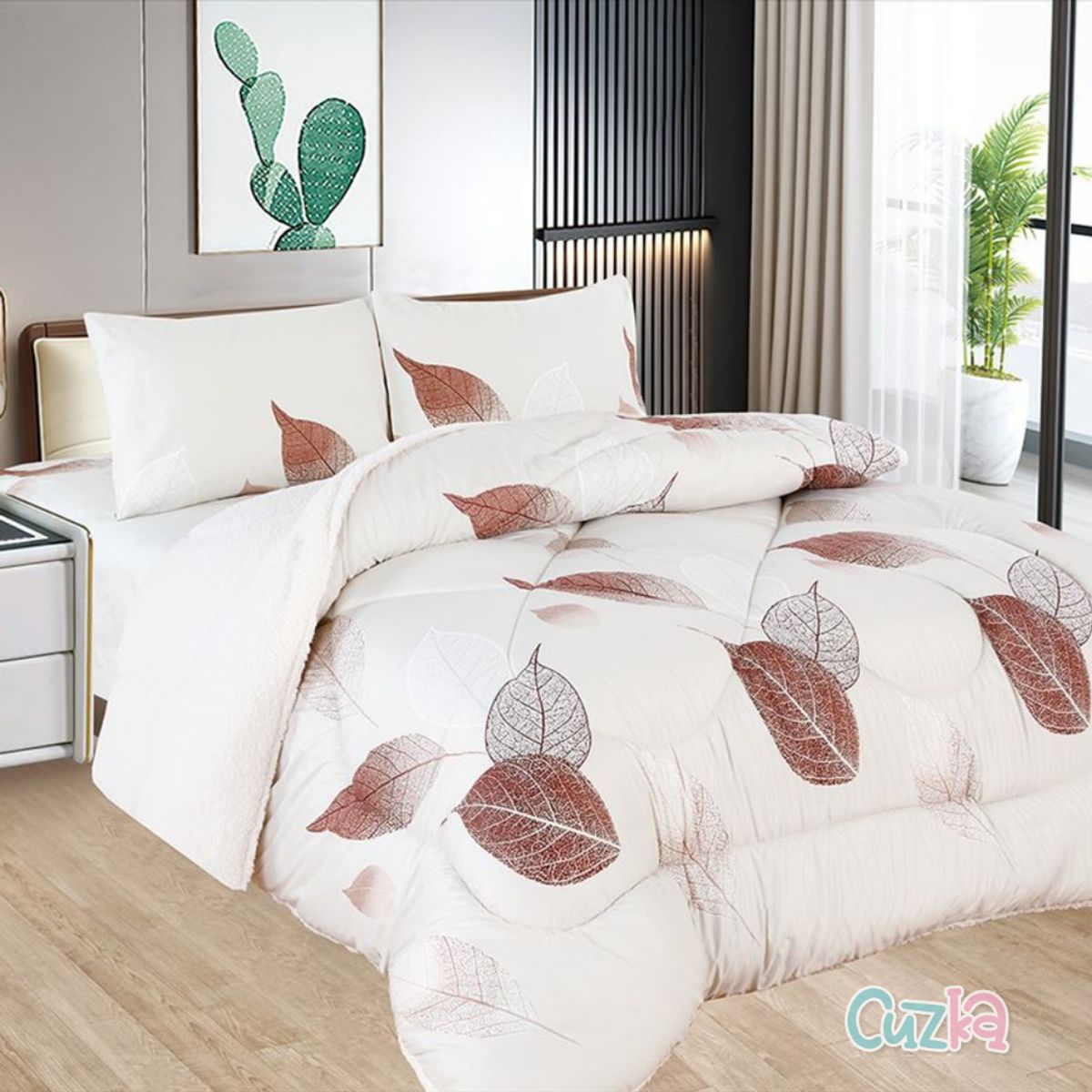 CASATEX - Edredón Tela Hipoalergénico con Carnero QUEEN + Set de Sábanas