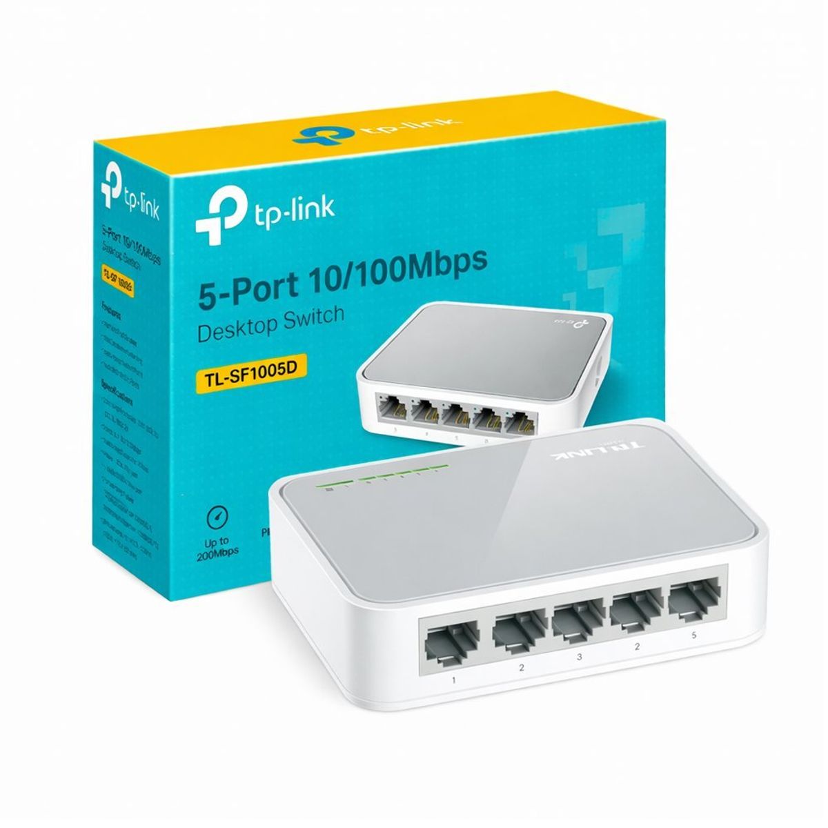 TP LINK - Switch Tp-Link Tl-Sf1005D De 5 Puertos, 100Mbps, Compacto Y Eficiente Para Hogar O Oficina