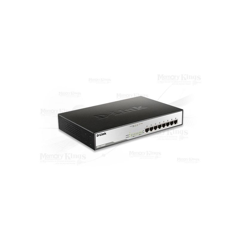 DLINK - Switch D-Link Dgs-1008Mp, 8 Puertos Rj-45 Gigabit Poe, Ideal Para Redes Rápidas Y Eficient