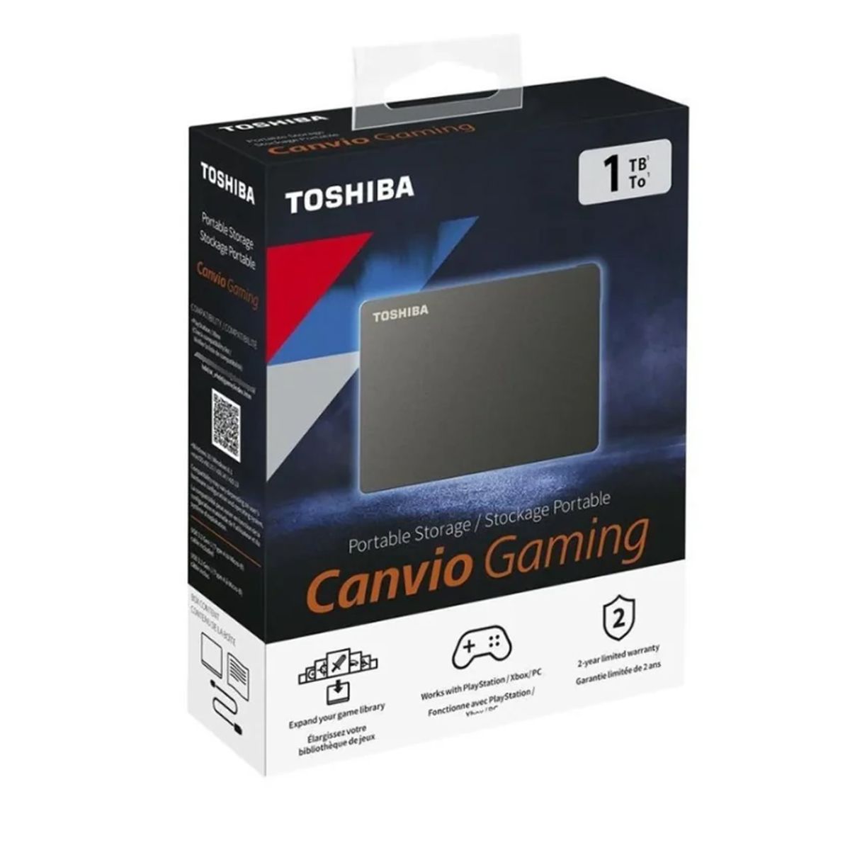 TOSHIBA - Disco Duro Portátil Toshiba Canvio Gaming 1Tb Negro, Usb 3.0, Compatible Con Consolas De J