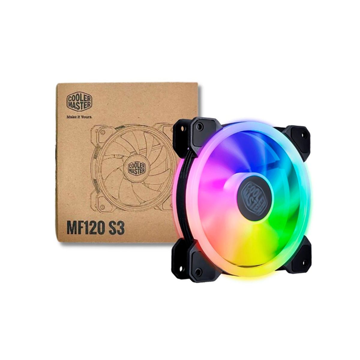 COOLER MASTER - Ventilador Rgb De 120Mm Cooler Master Mf120 S3 - Eficiencia Y Estilo Para Tu Pc