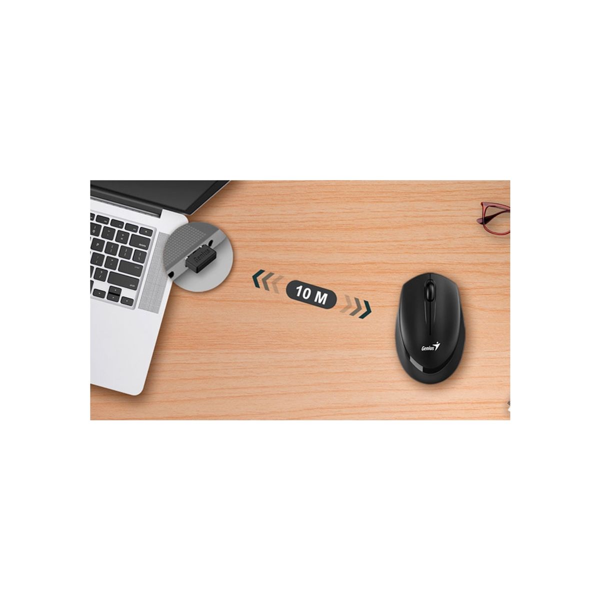 GENIUS - Mouse Genius Nx-7009 Inalámbrico Ergonómico Blueeye Negro Para Una Experiencia Cómoda Y Pr