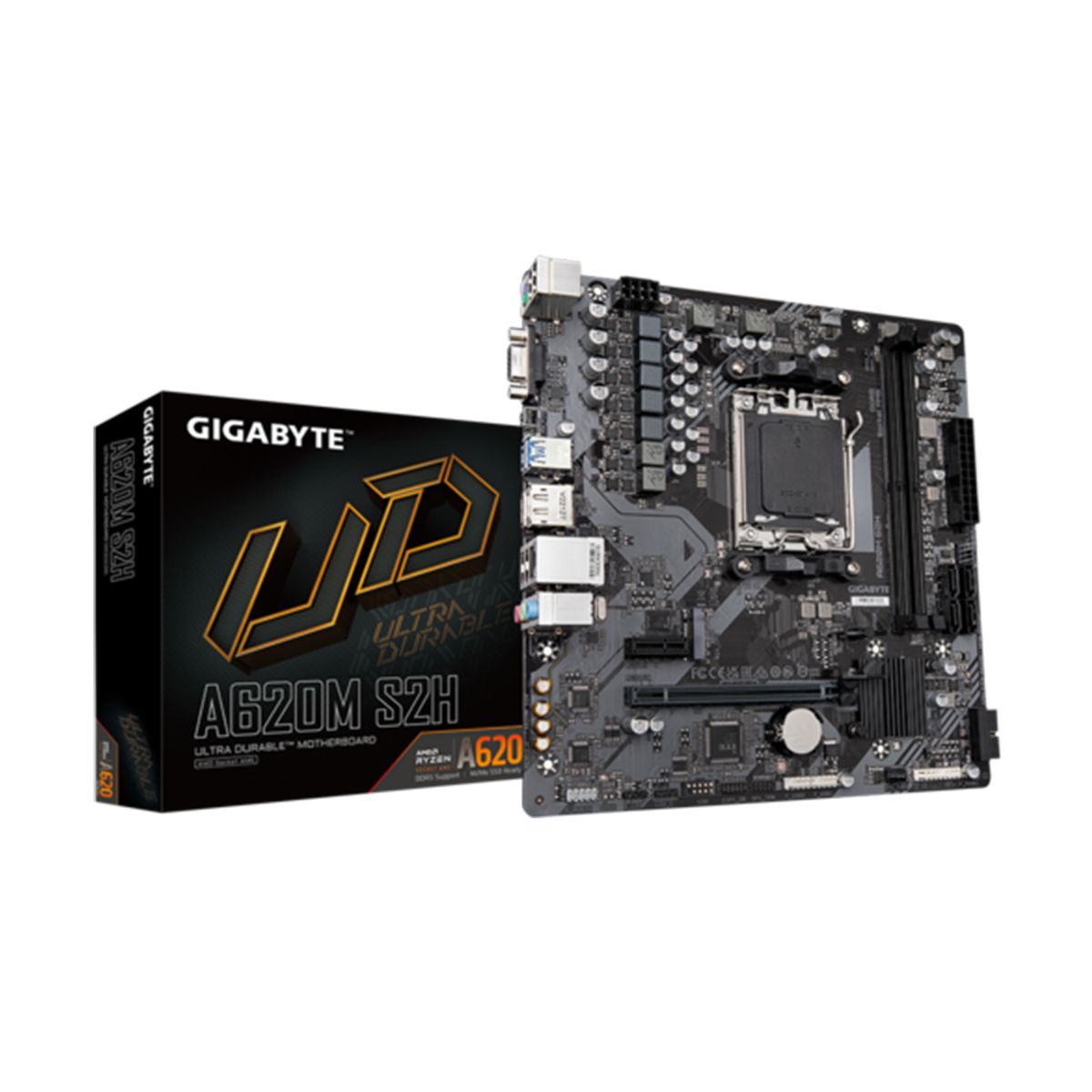 GIGABYTE - Placa Base Gigabyte A620M S2H Am5 Micro Atx Con Chipset Amd A620 - Innovadora Y Compacta