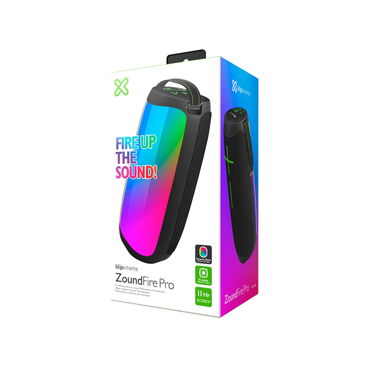 KLIP XTREME - Parlante Klip Xtreme Zoundfire Pro Kbs-350Bk, 16W, Bluetooth Y Lector Sd, Diseño Compacto