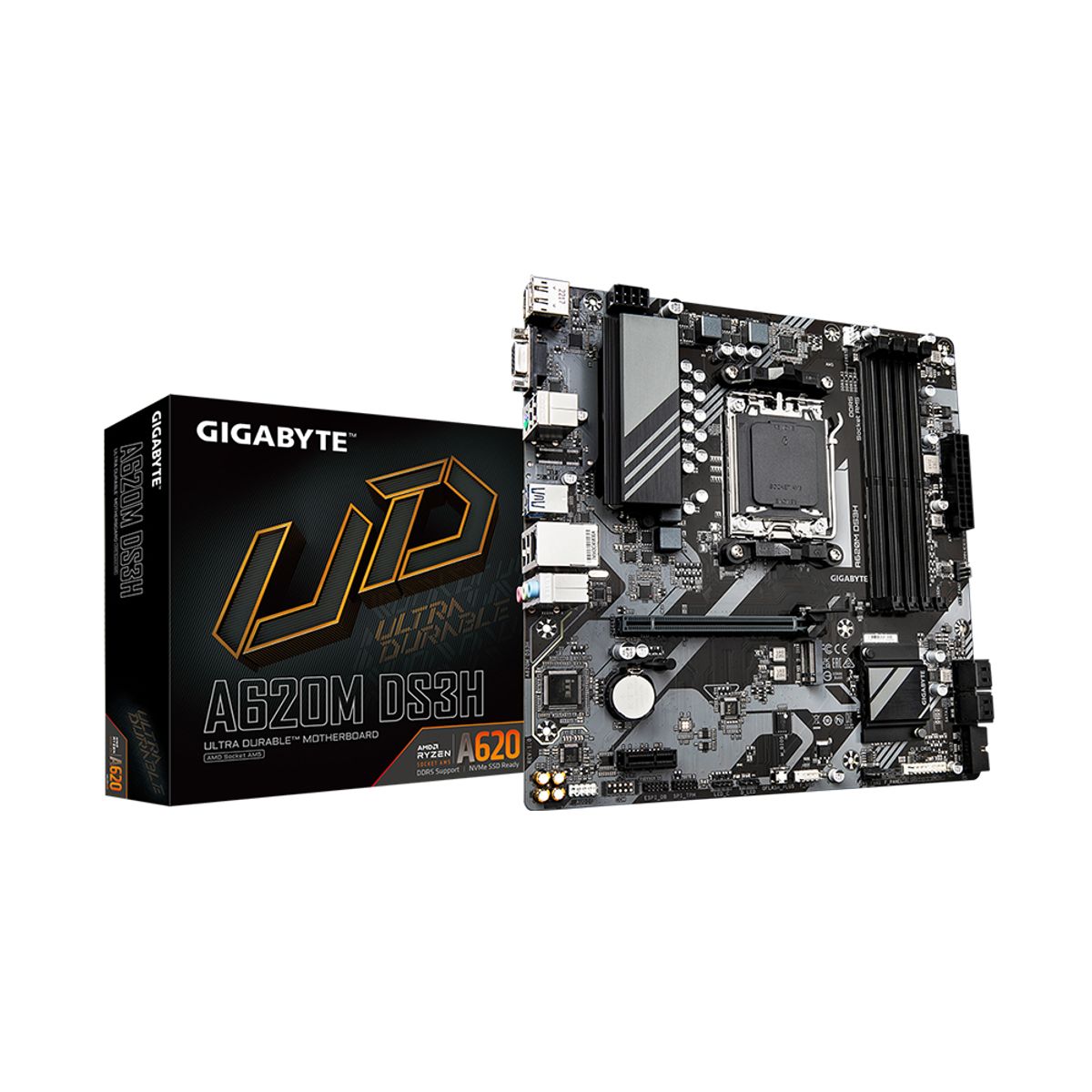GIGABYTE - Placa Base Gigabyte A620M Ds3H D5 Matx Para Procesadores Am5  Rendimiento Y Eficiencia Óp