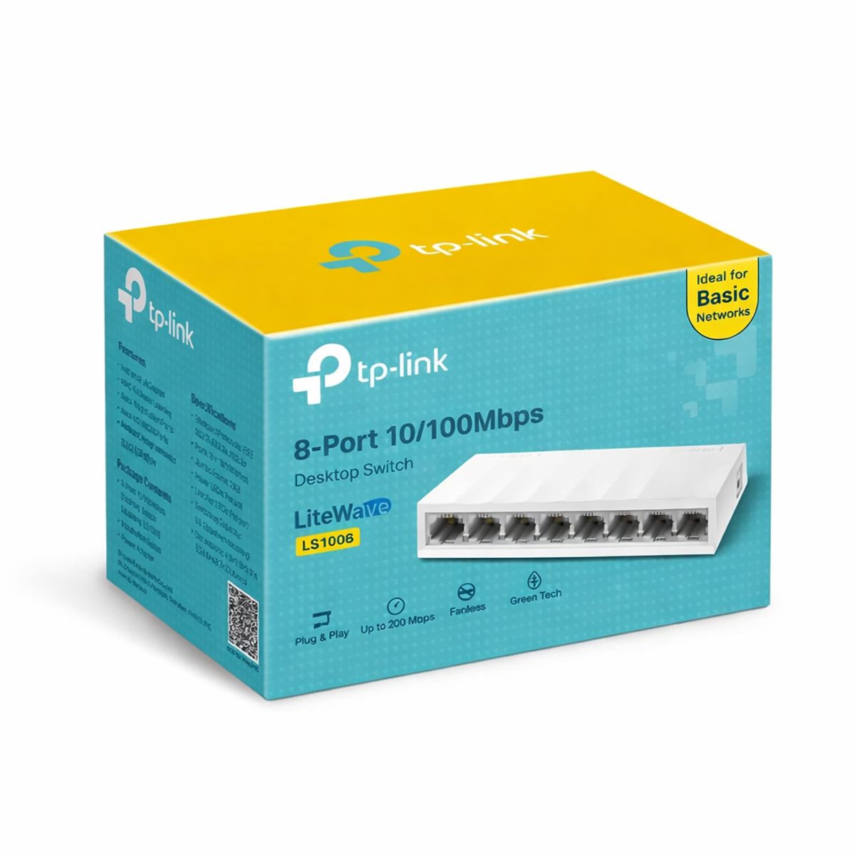 TP LINK - Conmutador Tp-Link Litewave Ls1008, 8 Puertos 10/100, Sobremesa, Ideal Para Redes Rápidas