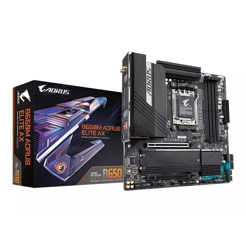 GIGABYTE - Motherboard Gigabyte B650M Aorus Elite Ax Ice Am5 Chipset B650 Formato Matx Ideal Para