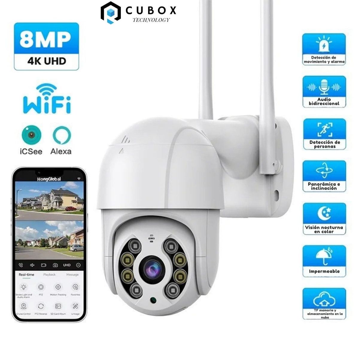 OEM - Cámara de Seguridad IP66 Vigilancia Wifi 4MPx Smart Exterior Audio
