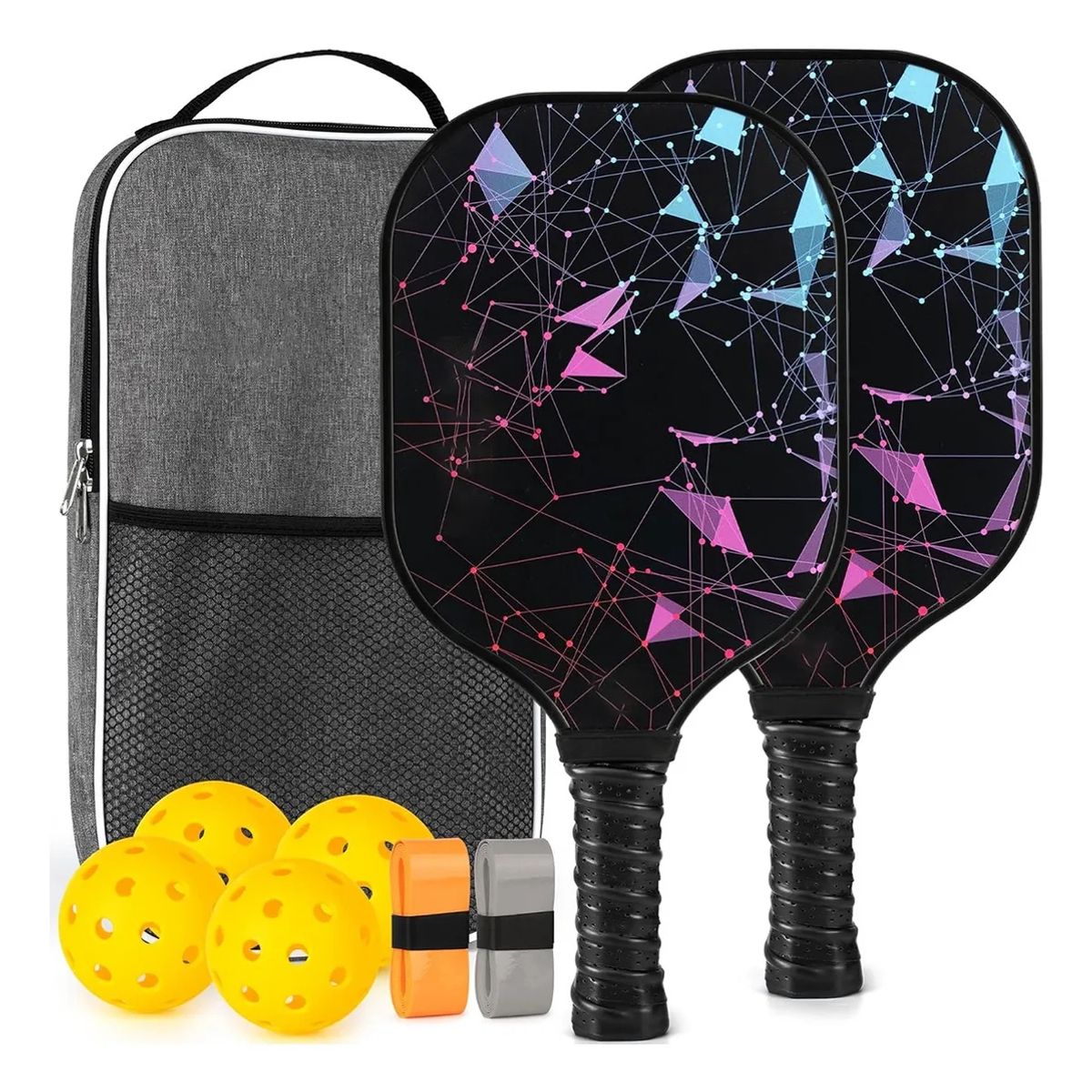 PUREPOWER - Juego De 2 Raquetas Y 4 Pelotas De Pickleball Con Estuche