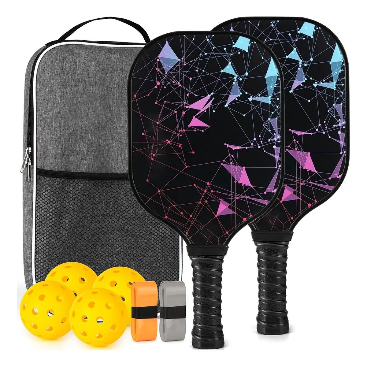 PUREPOWER - Juego De 2 Raquetas Y 4 Pelotas De Pickleball Con Estuche