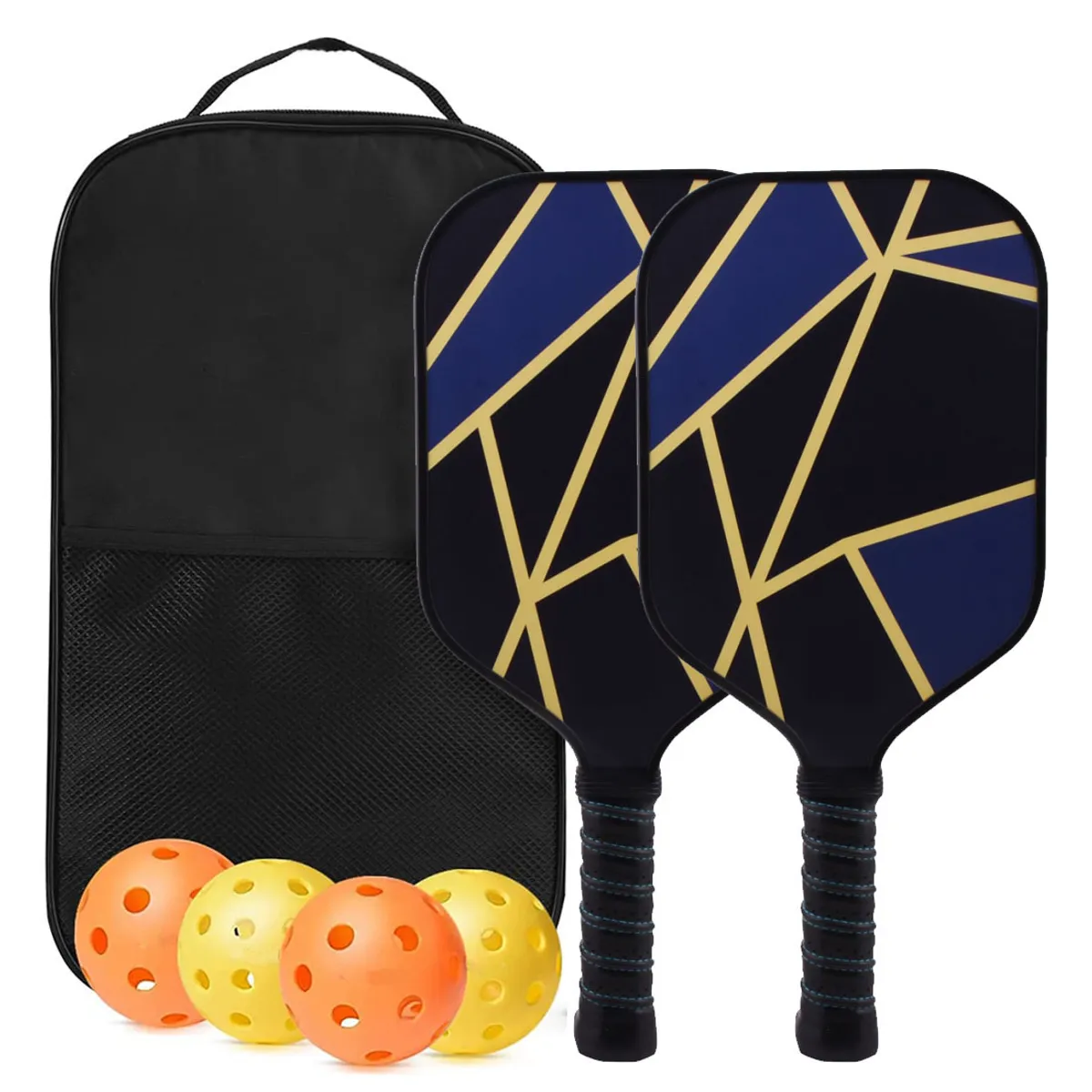 PUREPOWER - Set 2 Raquetas Pickleball Fibra de Vidrio Racket +4 Bolas