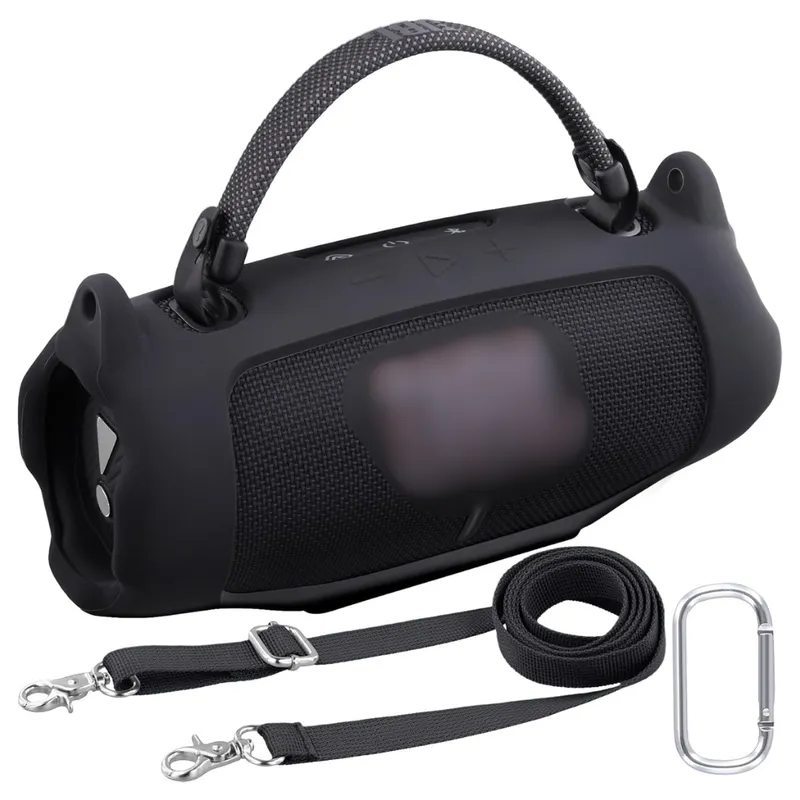 GENERICO - FUNDA PROTECTORA DE SILICONA  PARA JBL CHARGE 6 COLOR NEGRO