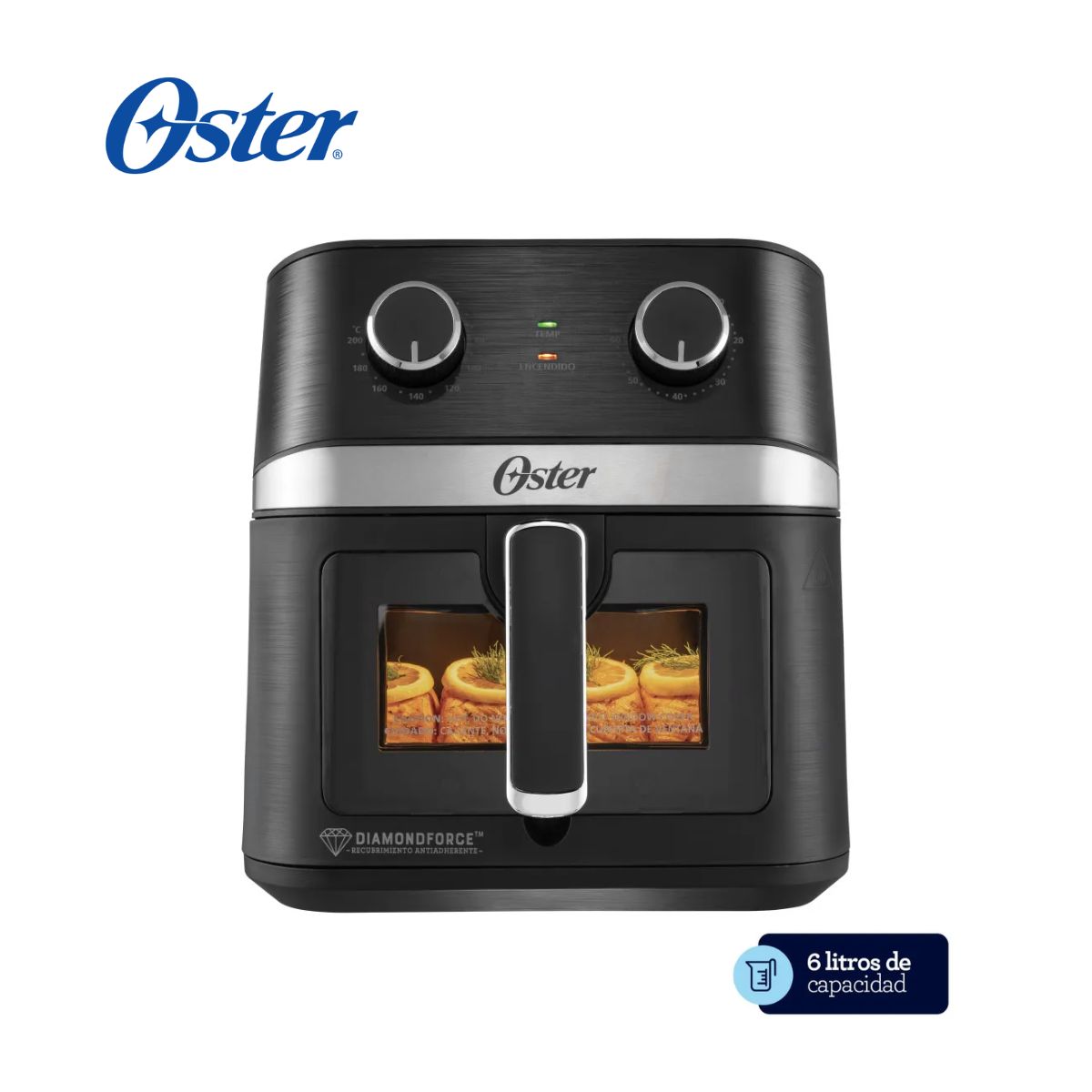 OSTER - Freidora de Aire Manual DiamondForce 6L Luz Interna CKSTAF60WMDF