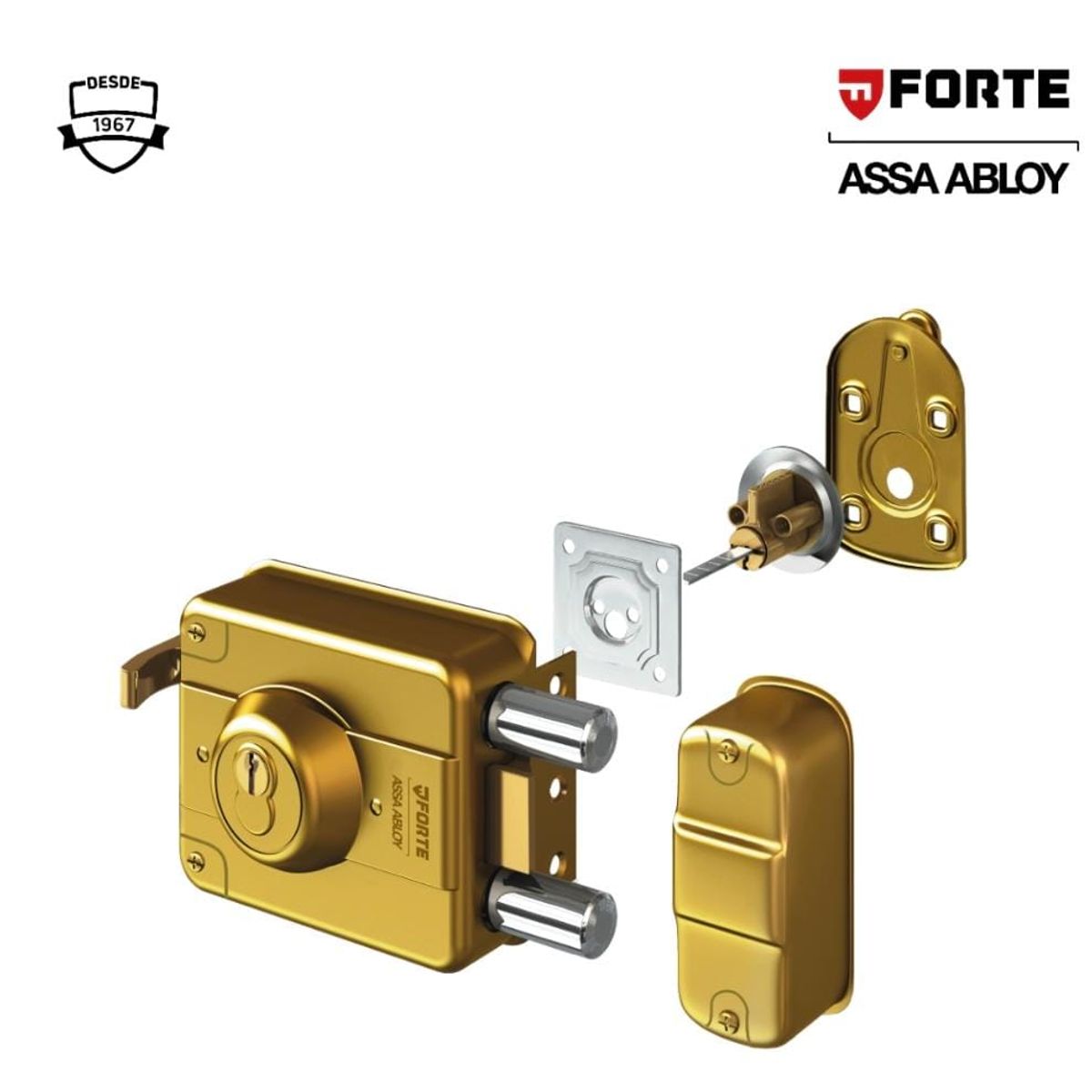 FORTE - Cerradura de Sobreponer Clásica C-240 Dorado Forte