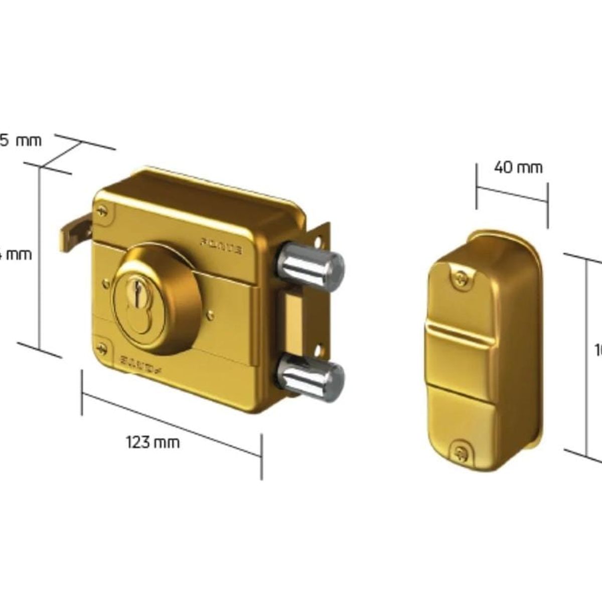 FORTE - Cerradura de Sobreponer Clásica C-240 Dorado Forte