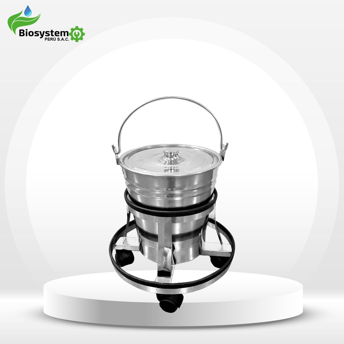 GENERICO - BALDE CON PORTABALDE ACERO INOXIDABLE 20L - BIOPESAC