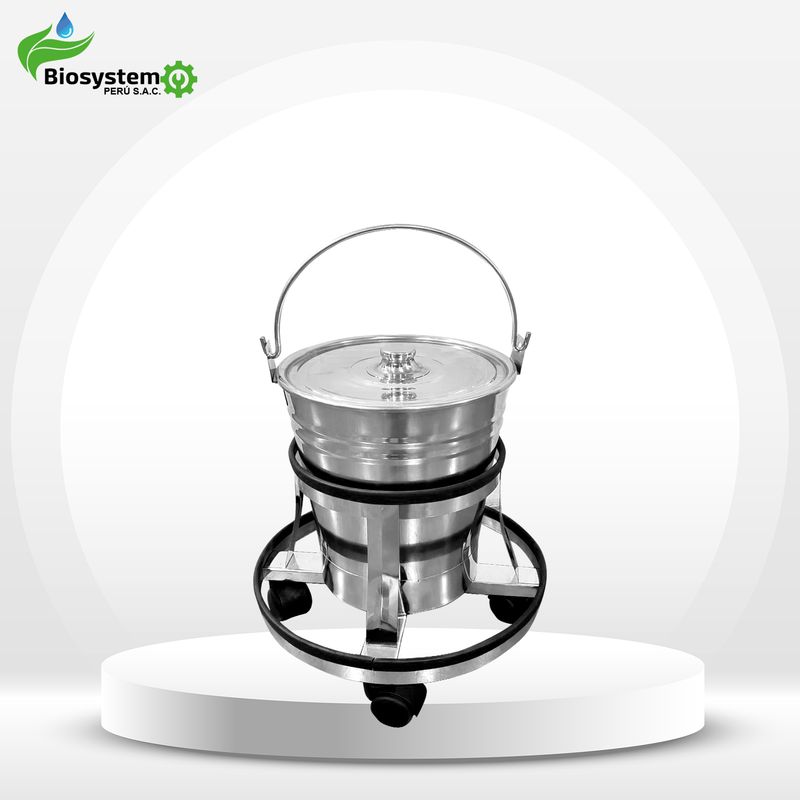 GENERICO - BALDE CON PORTABALDE ACERO INOXIDABLE 20L - BIOPESAC