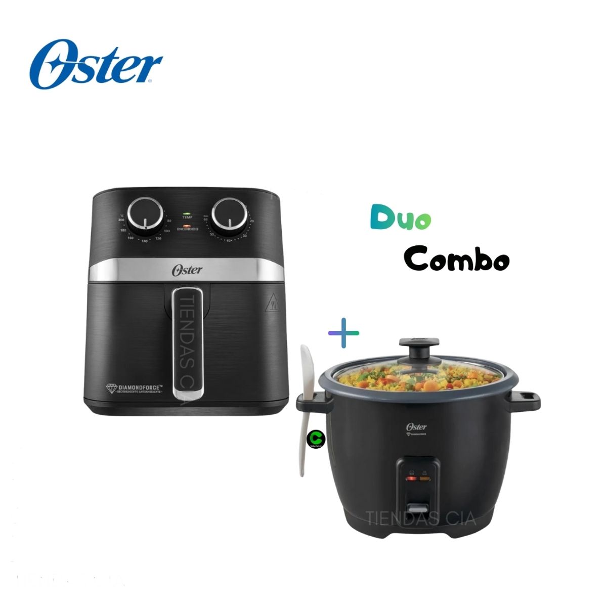 OSTER - Combo Freidora De Aire 4l CKSTAF401MDF + Arrocera CKSTRCB10DFBLK
