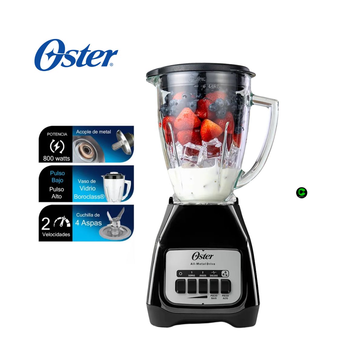 OSTER - Combo Freidora de Aire 4 L +Licuadora BLSTKAGBPB