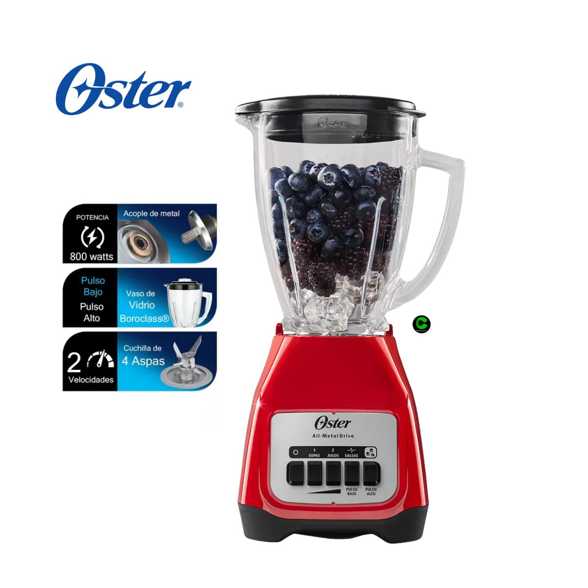 OSTER - Combo Freidora De Aire 4L Manual CKSTAF401MDF + Licuadora 1.5 L