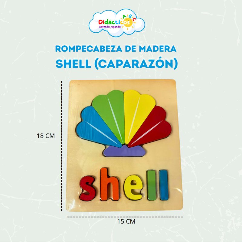 GENERICO - Rompecabezas Didáctico de Madera - SHELL Caparazón