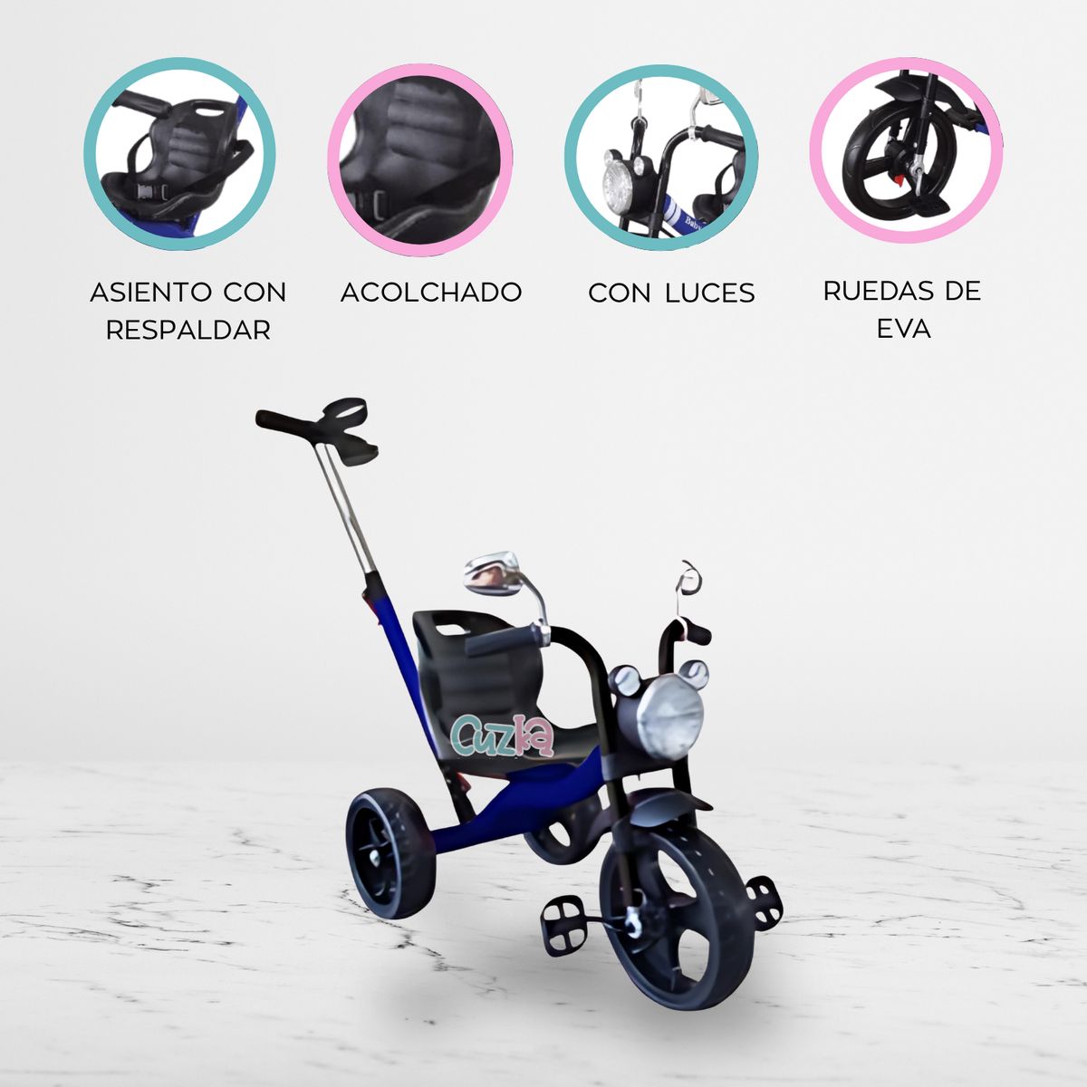 BABY KITS - Triciclo Guiador «MOTO TRIKE» Blue