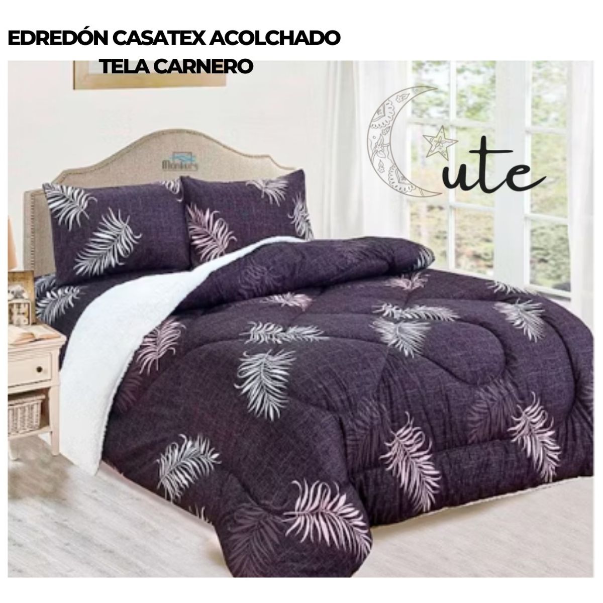 CUTE - EDREDÓN TELA CON SHERPA  EN 2 PLAZAS