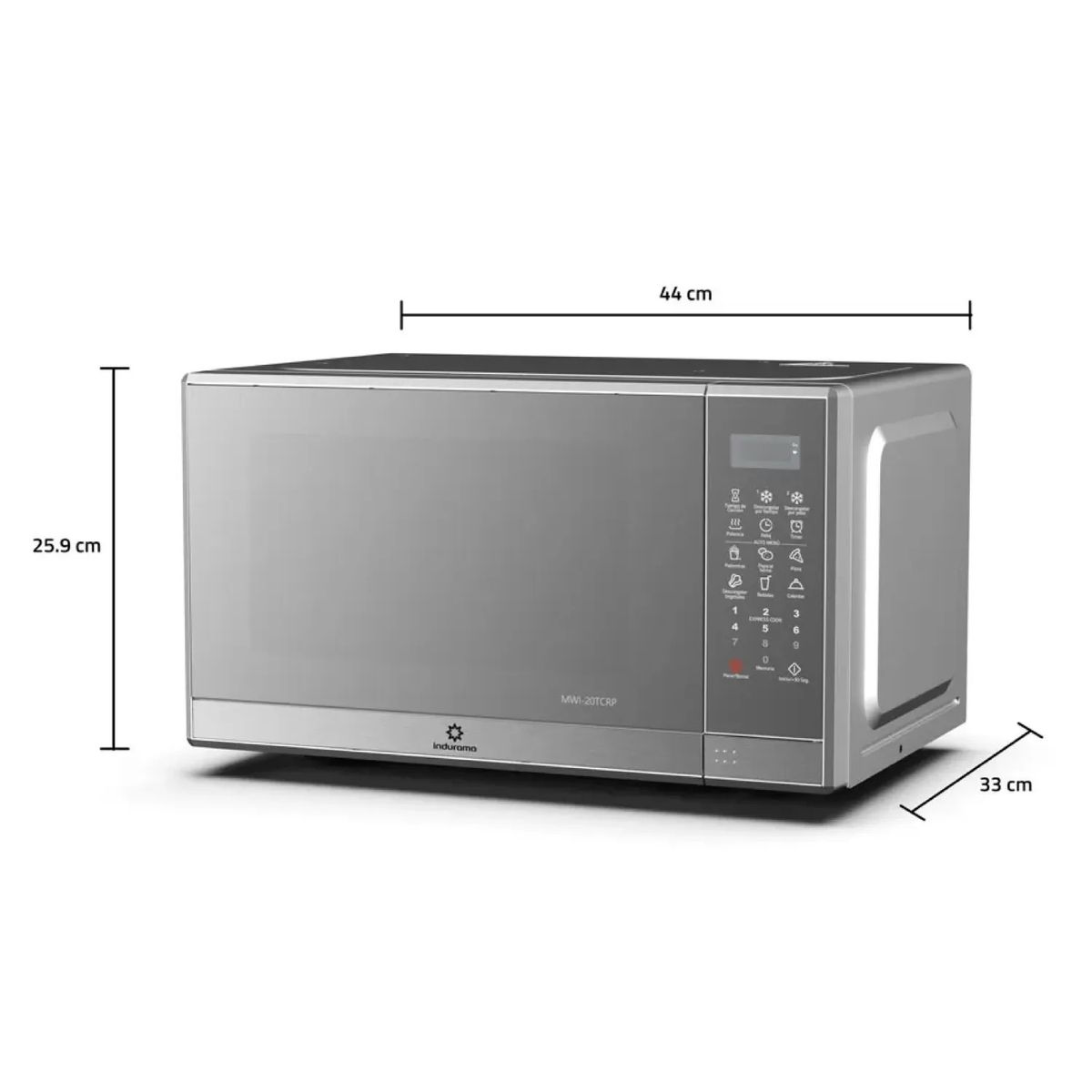 INDURAMA - HORNO MICROONDAS DE 20LT INDURAMA MWI-20TCRP CROMA