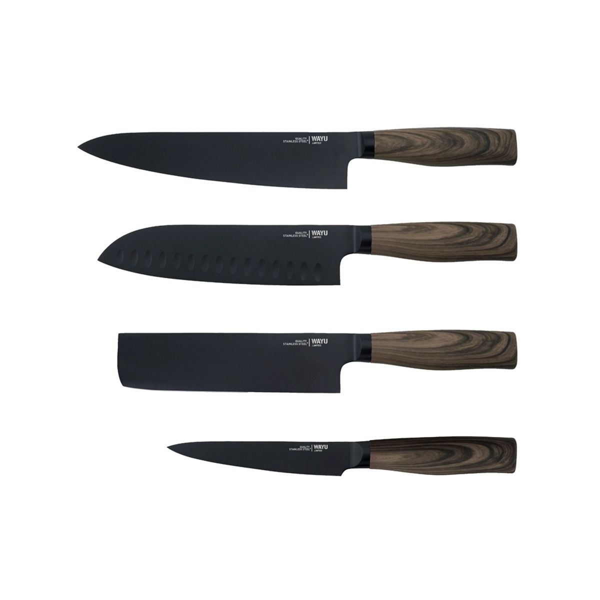 WAYU - SET DE CUCHILLOS DE ACERO INOXIDABLE CON SOPORTE WAYU