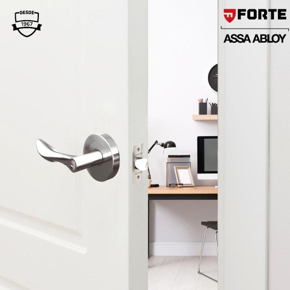 FORTE - Cerradura De Manija Onda Forte para Dormitorio