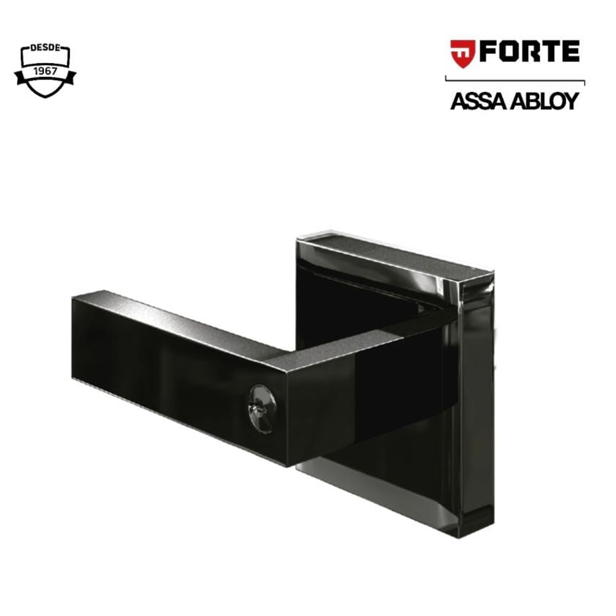 FORTE - Cerradura de Manija para Dormitorio Cuadrada Bronce Quemado