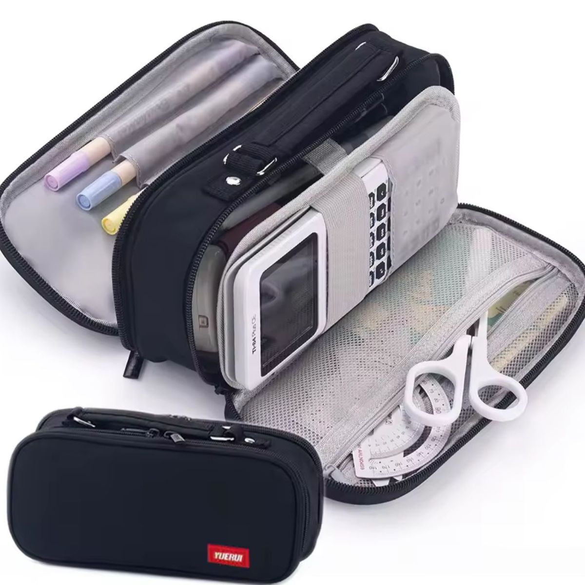 KAWAI - Cartuchera Doble Compartimiento Premium Multifuncional