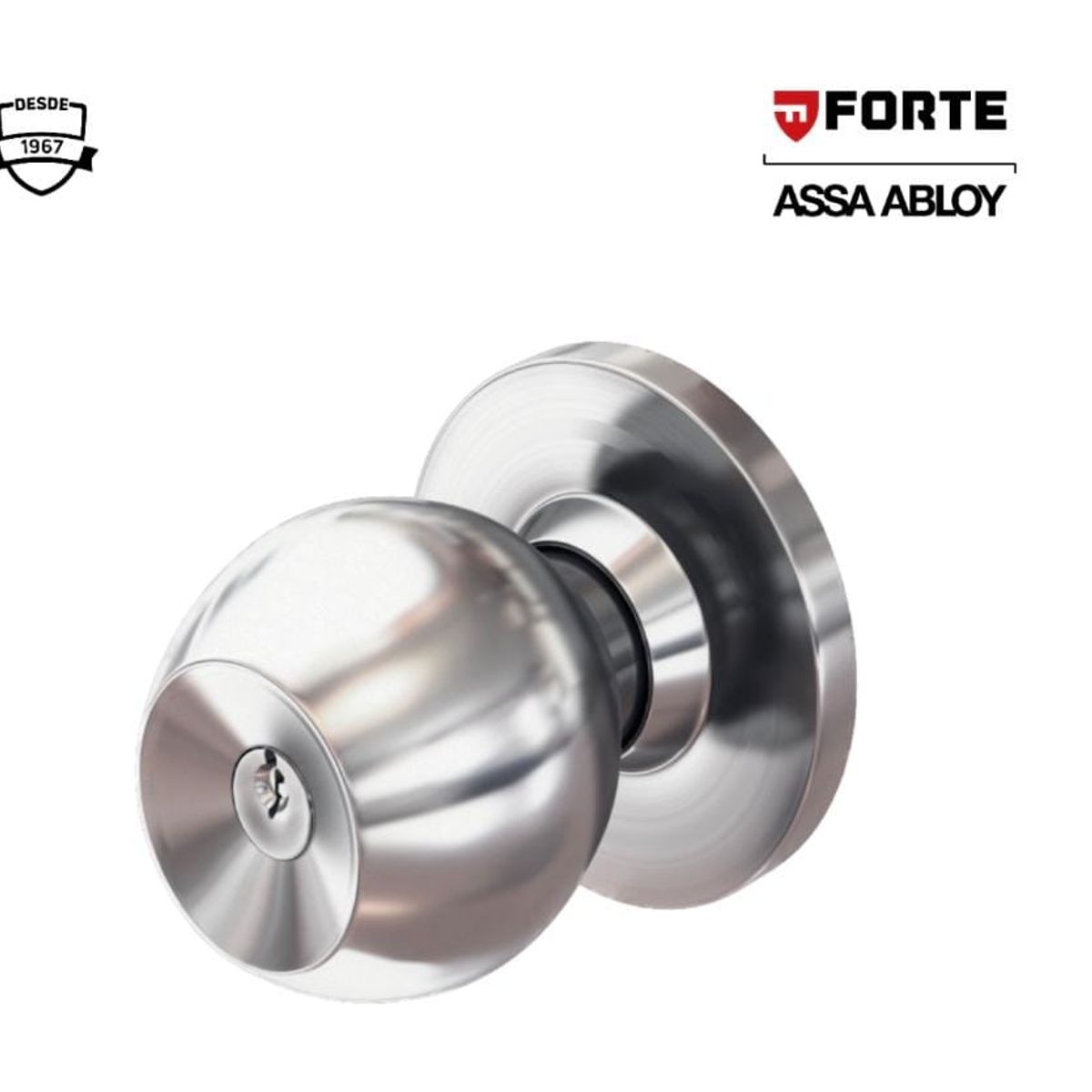 FORTE - Cerradura para dormitorio Acero Inoxidable Forte