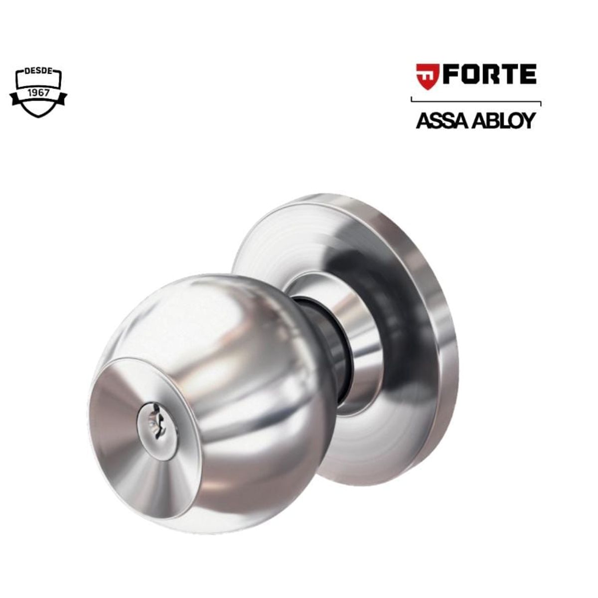 FORTE - Cerradura para dormitorio Acero Inoxidable Forte