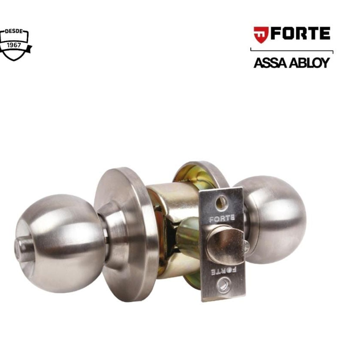 FORTE - Cerradura para dormitorio Acero Inoxidable Forte