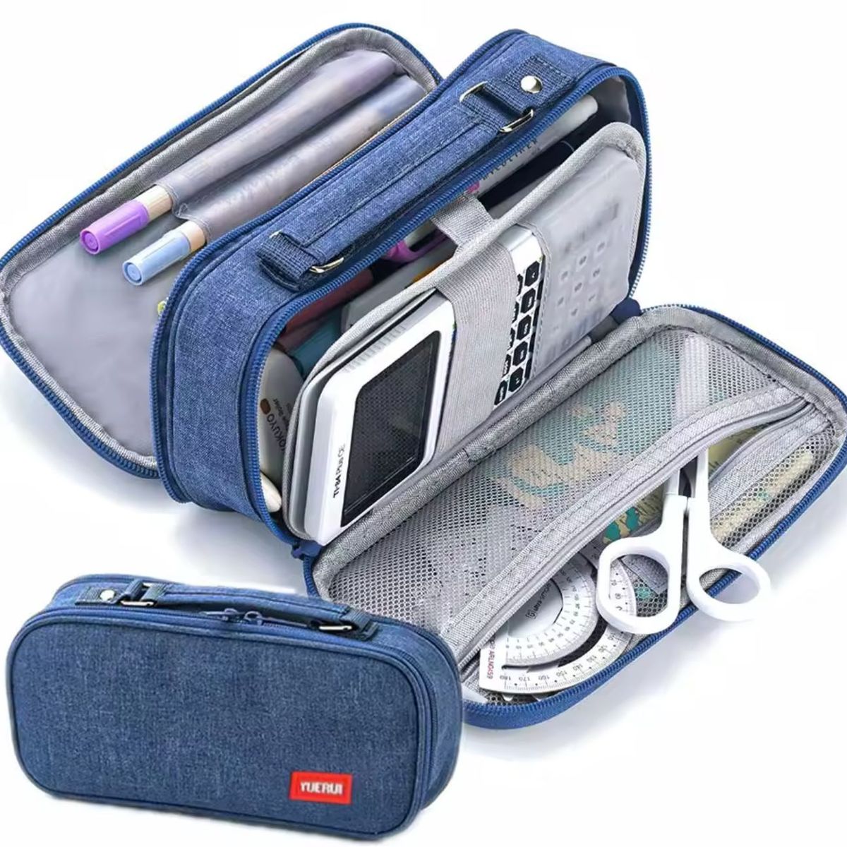 KAWAI - Cartuchera Doble Compartimiento Premium Multifuncional