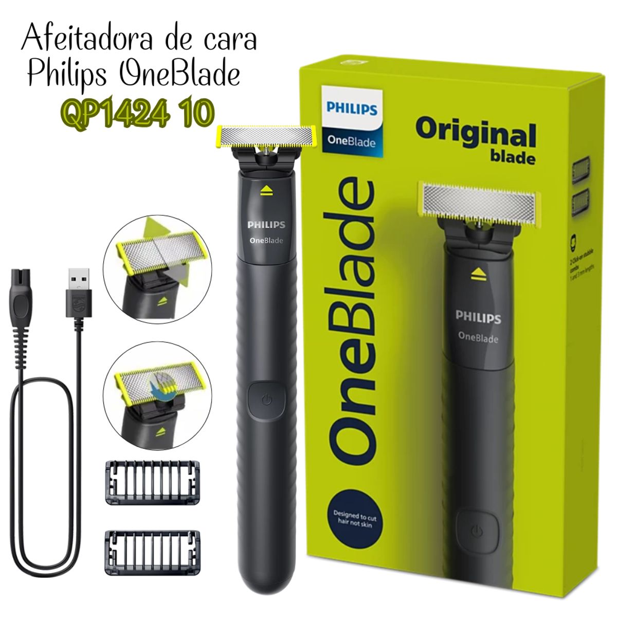 PHILIPS - Afeitador Philips OneBlade Face QP1424 10