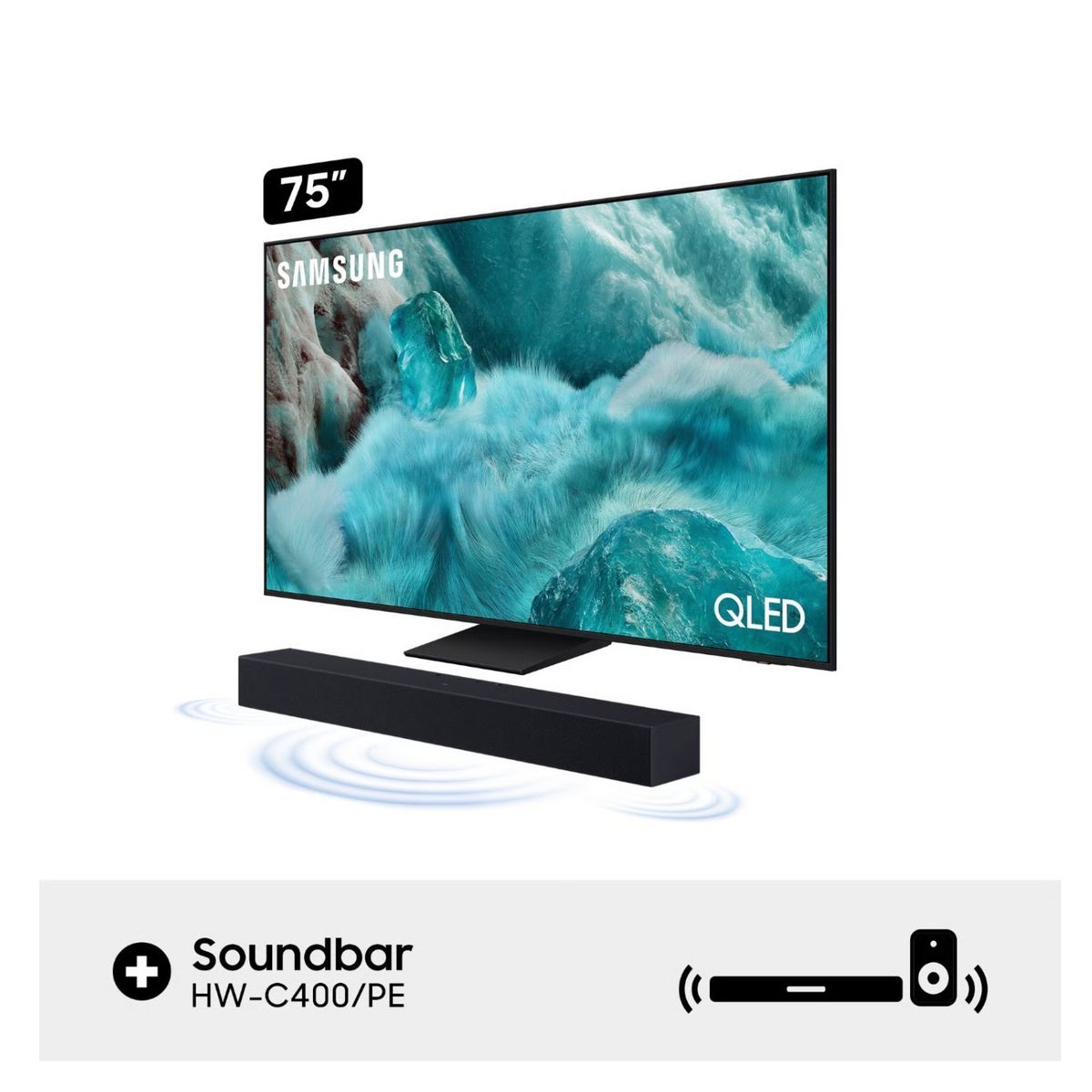SAMSUNG - Televisor 75 Qled Q7f Vision Ai Smart Tv 2025 + Soundbar C400