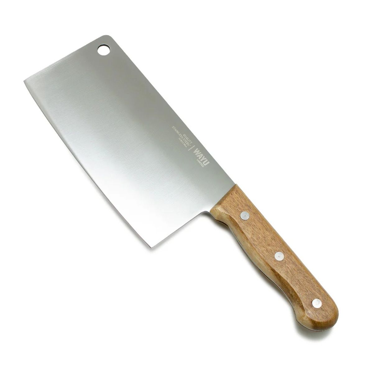 WAYU - CUCHILLO HACHA DE ACERO INOXIDABLE Y MADERA ACACIA WAYU 30 CM