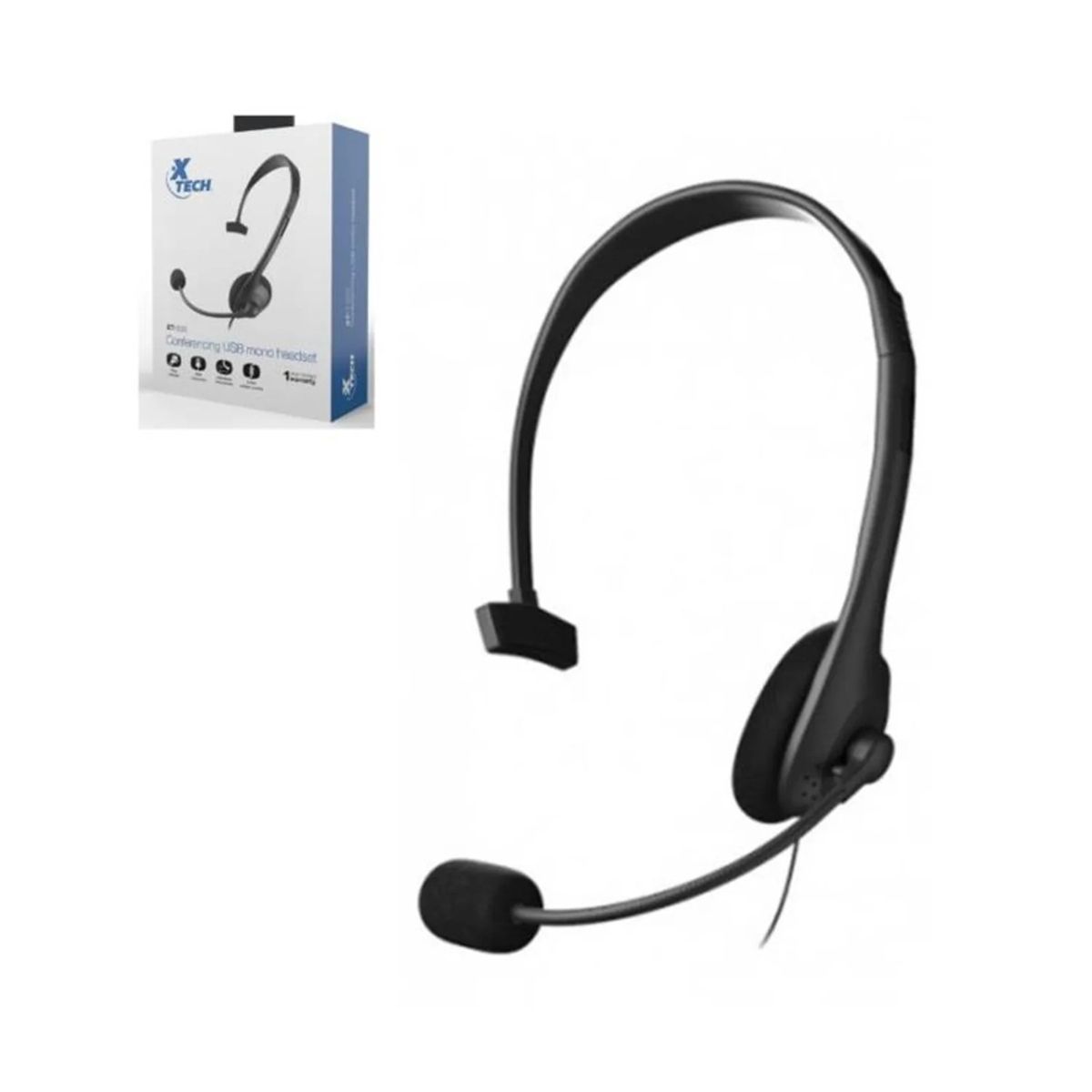 XTECH - Auricular headset USB para Conferencias Xtech XTH-235