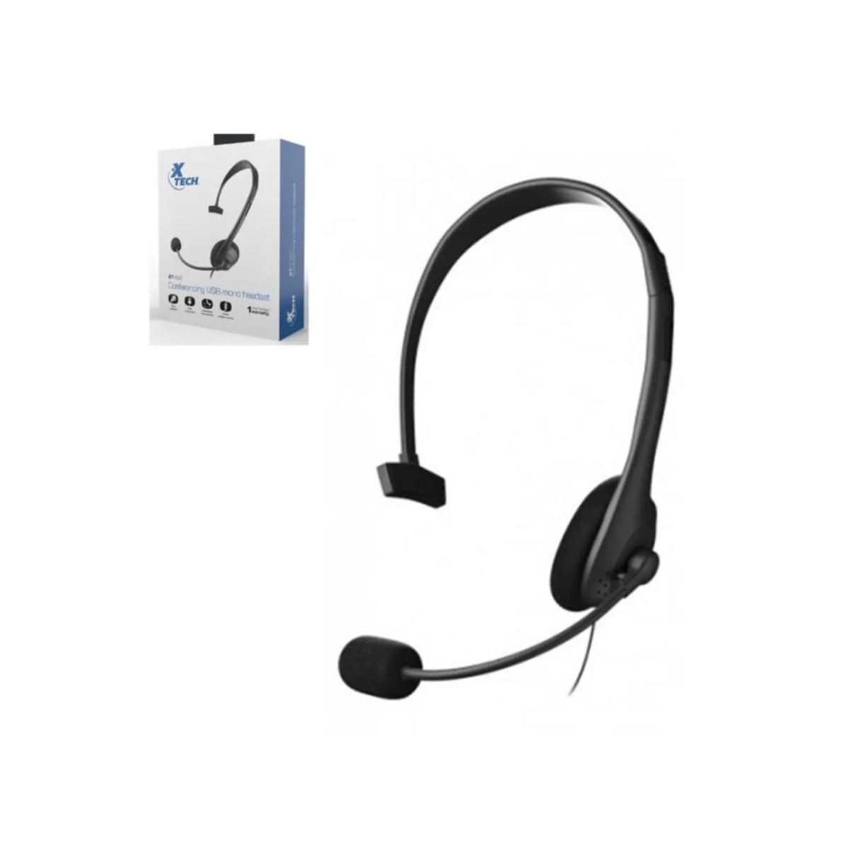 XTECH - Auricular headset USB para Conferencias Xtech XTH-235