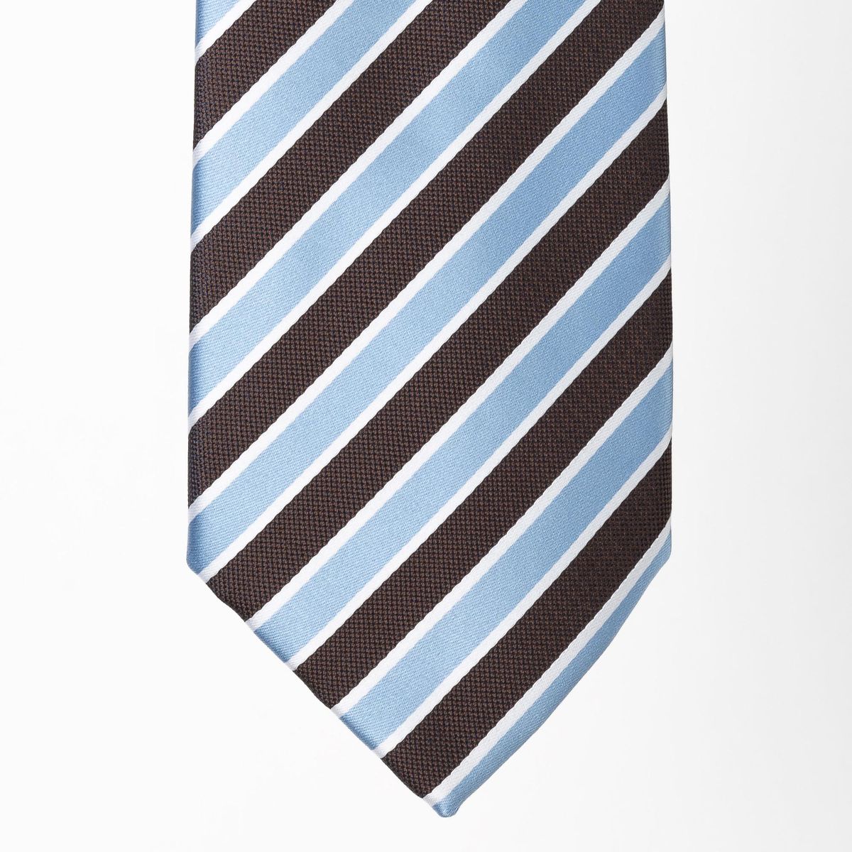 CHRISTIAN ARMAND - Corbata old money diagonales celestes y marrones - Christian Armand