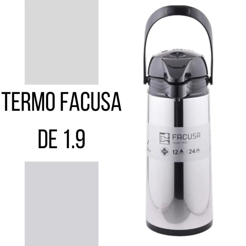 FACUSA - Termo Sifón Acero Inoxidable Premiun 1900ml Facusa