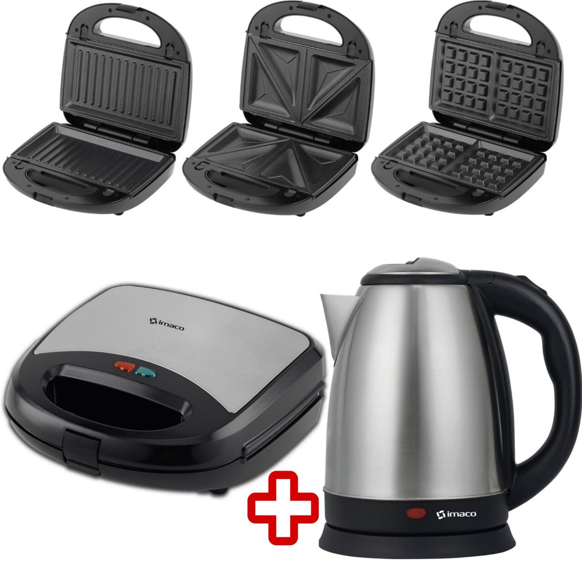 IMACO - Combo Herevidor de 18L KE1801 + Sandwichera 3en1
